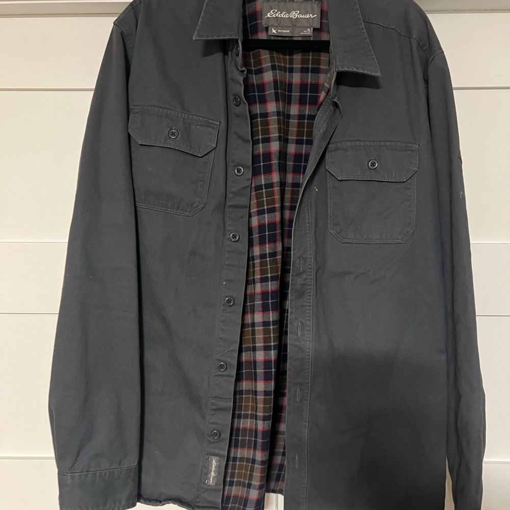 Eddie Bauer Men's Dark Gray Shirt Jacket